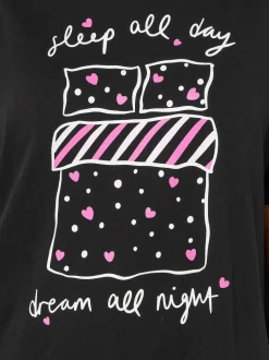 Yours Curve Black Sleep All Day Sleeptee Nightdress
