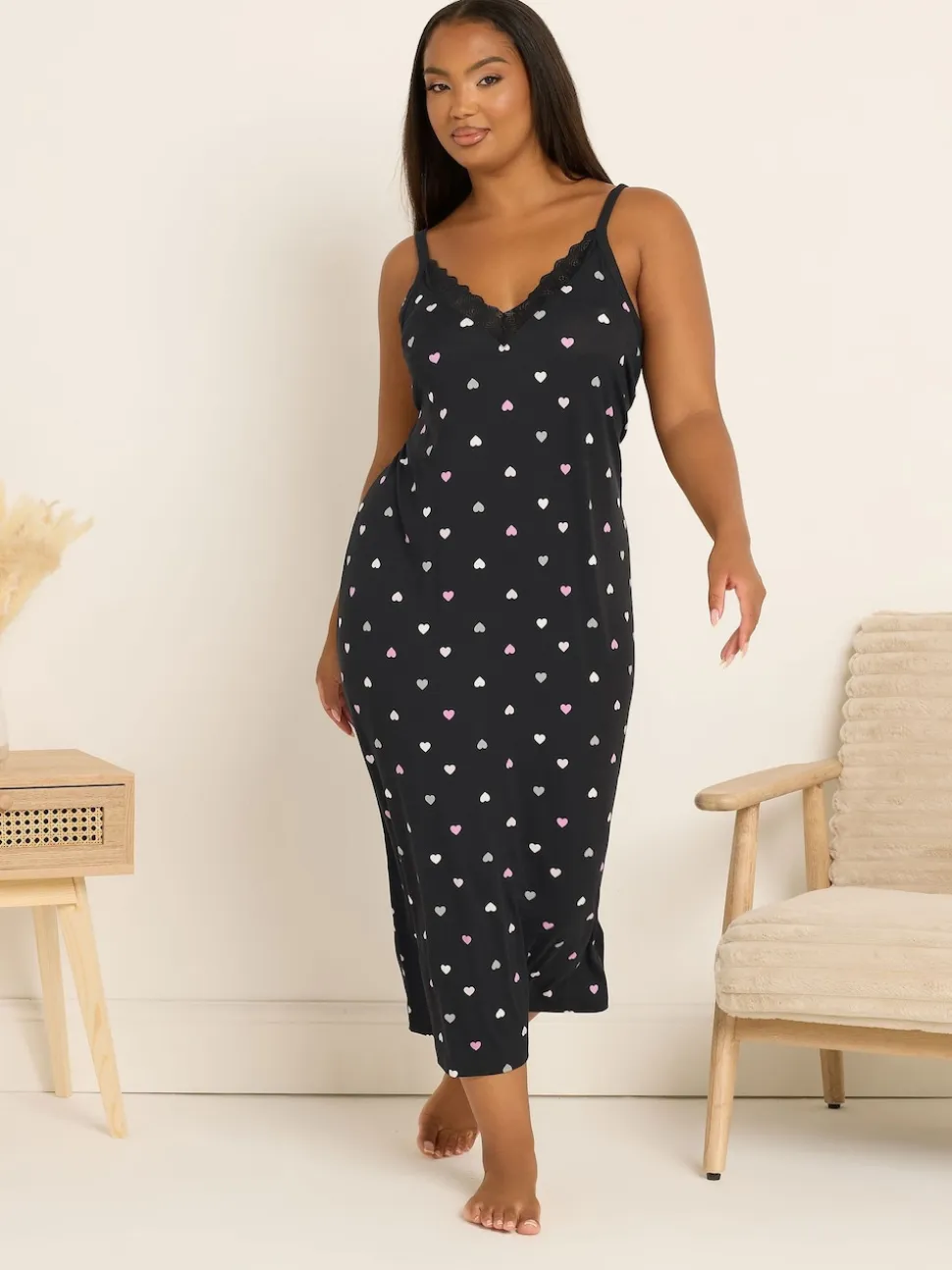 Yours Curve Black Soft Touch Midaxi Chemise