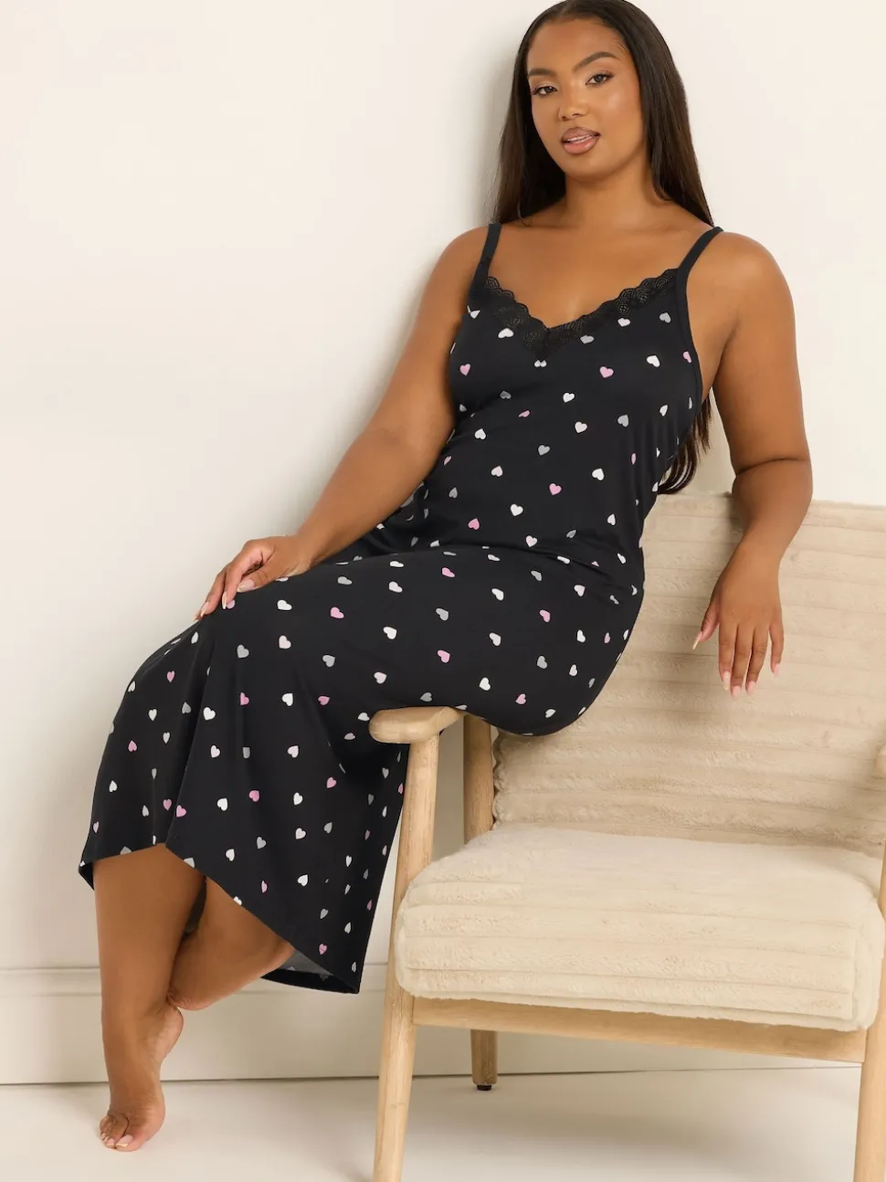 Yours Curve Black Soft Touch Midaxi Chemise