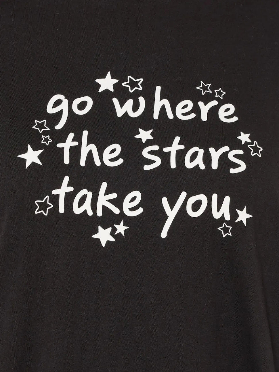 Yours Curve Black Stars Take You Long Sleeve Pyjamas and Tops Set