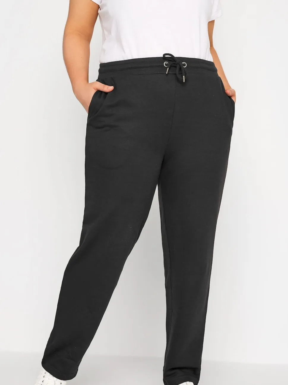 Yours Curve Black Straight Leg Joggers