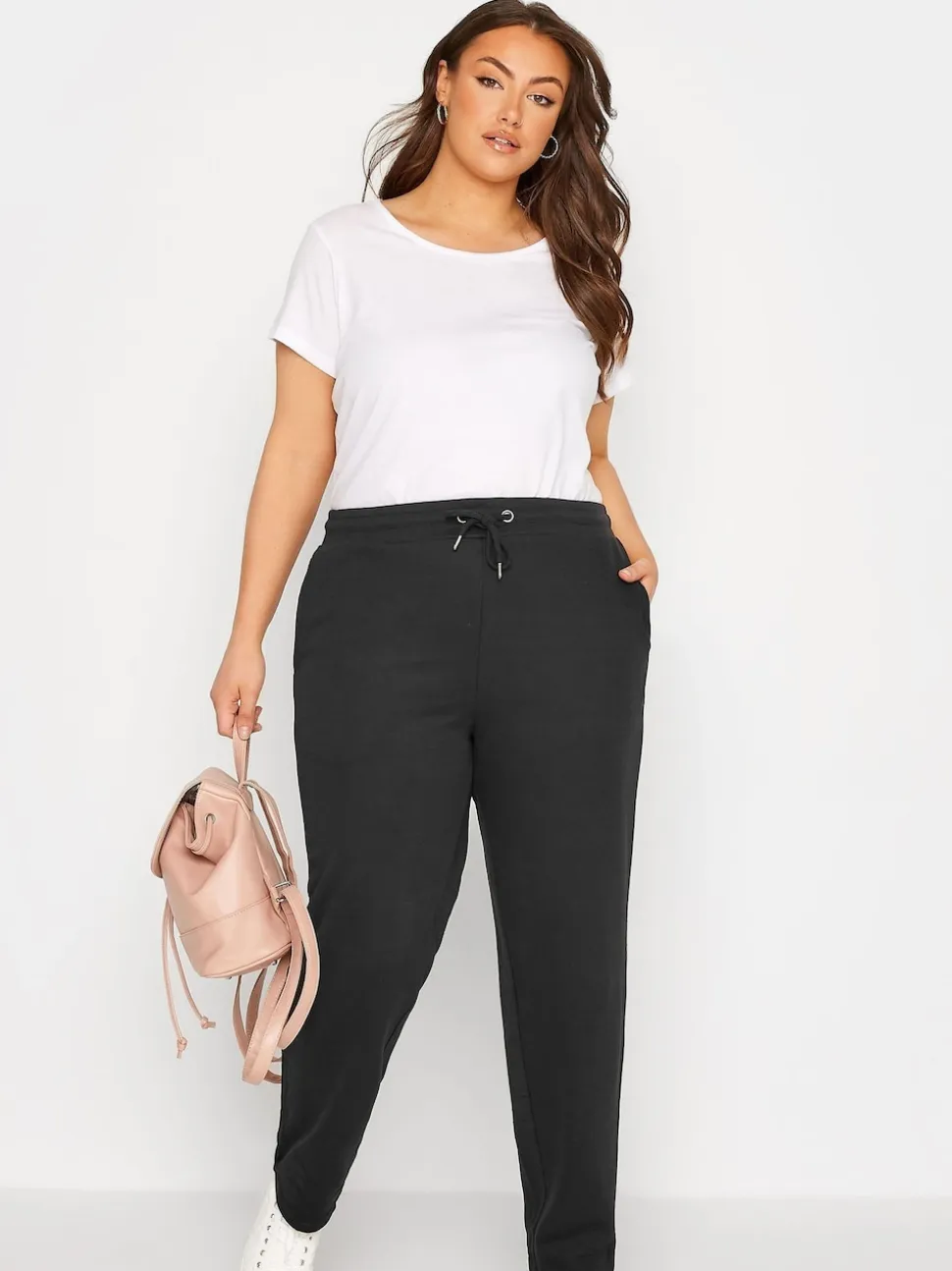 Yours Curve Black Straight Leg Joggers