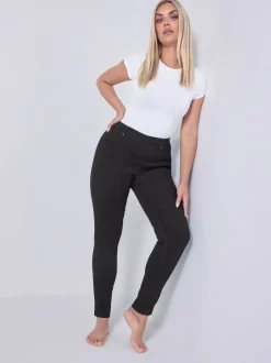 Yours Curve Black Stretch Pull On Jenny Jeggings
