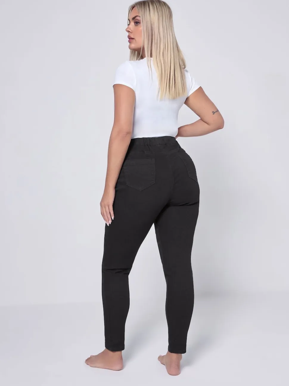Yours Curve Black Stretch Pull On Jenny Jeggings