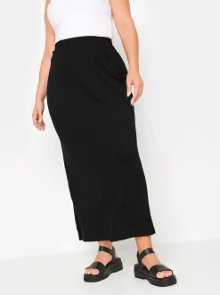 Yours Curve Black Tube Maxi Skirt