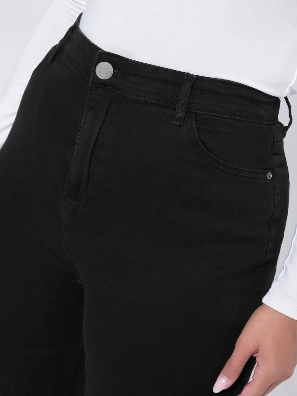 Yours Curve Black Wide Leg Jeans