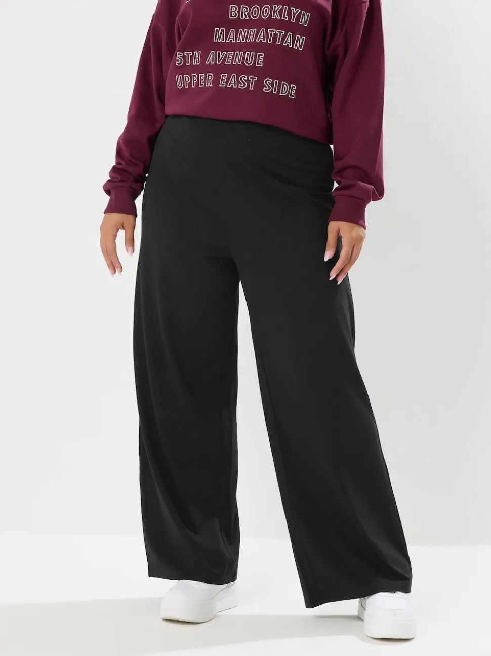 Yours Curve Black Wide Leg Leggings