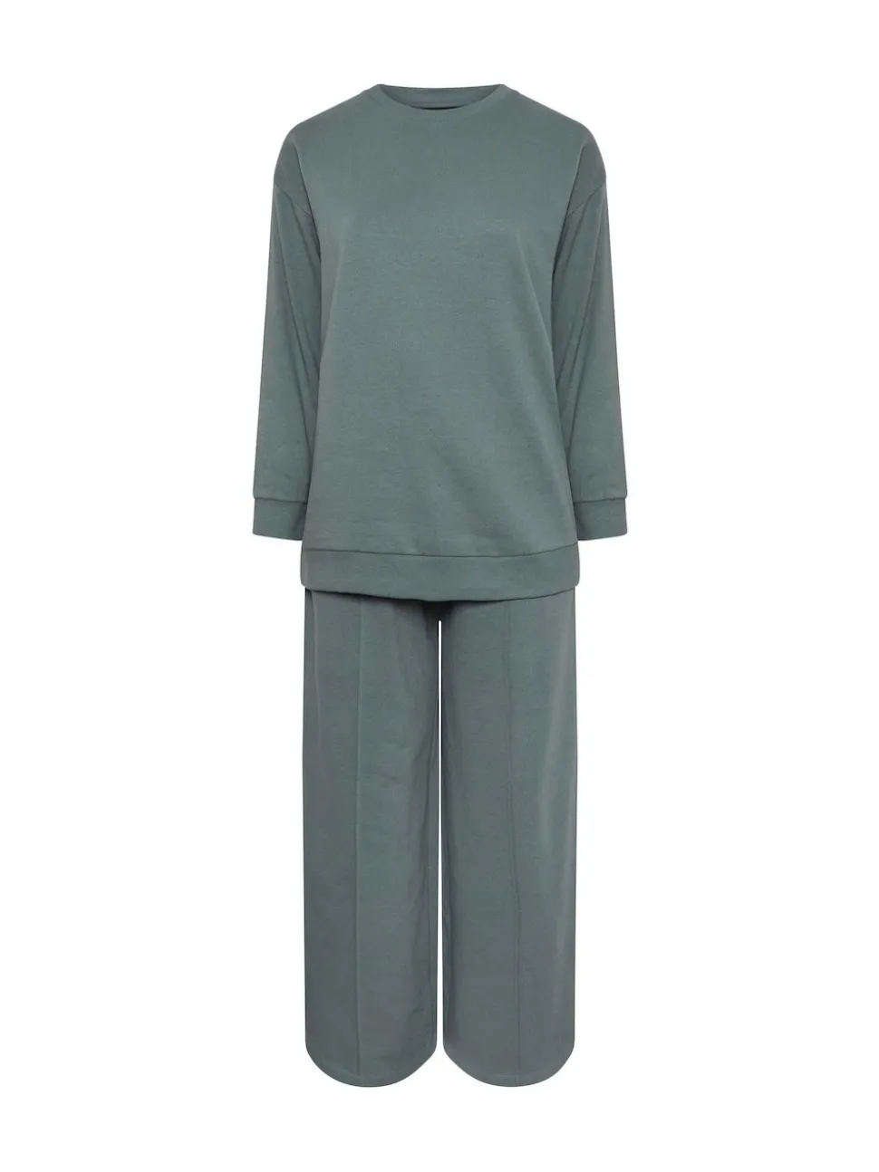 Yours Curve Blue Crew Neck Sweatshirt Joggers Set