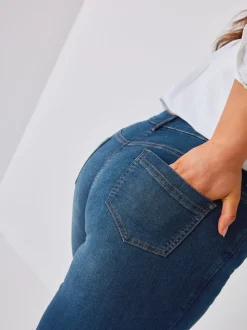 Yours Curve Blue Curve Skinny Stretch AVA Jeans