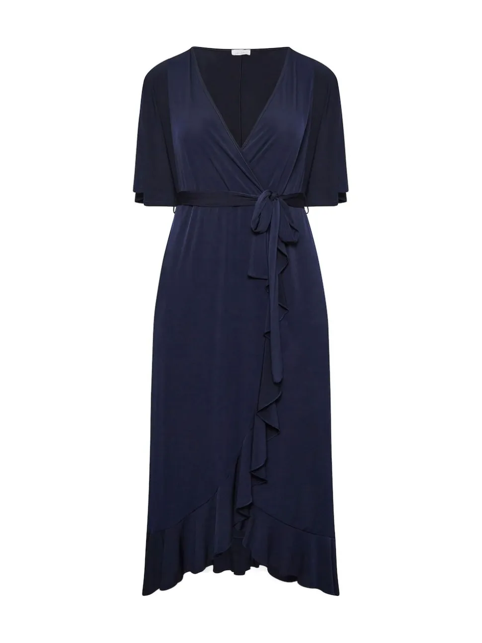 Yours Curve Blue London Ruffle Wrap Dress