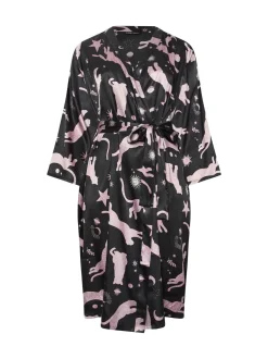 Yours Curve Blue Satin Robe