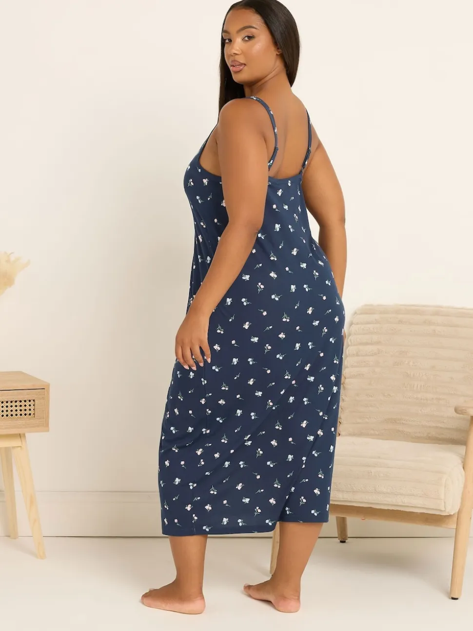 Yours Curve Blue Soft Touch Midaxi Chemise