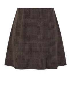 Yours Curve Brown Check Mini Skirt