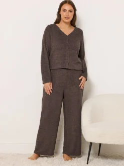 Yours Curve Brown Chenille Cardigan