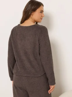 Yours Curve Brown Chenille Cardigan