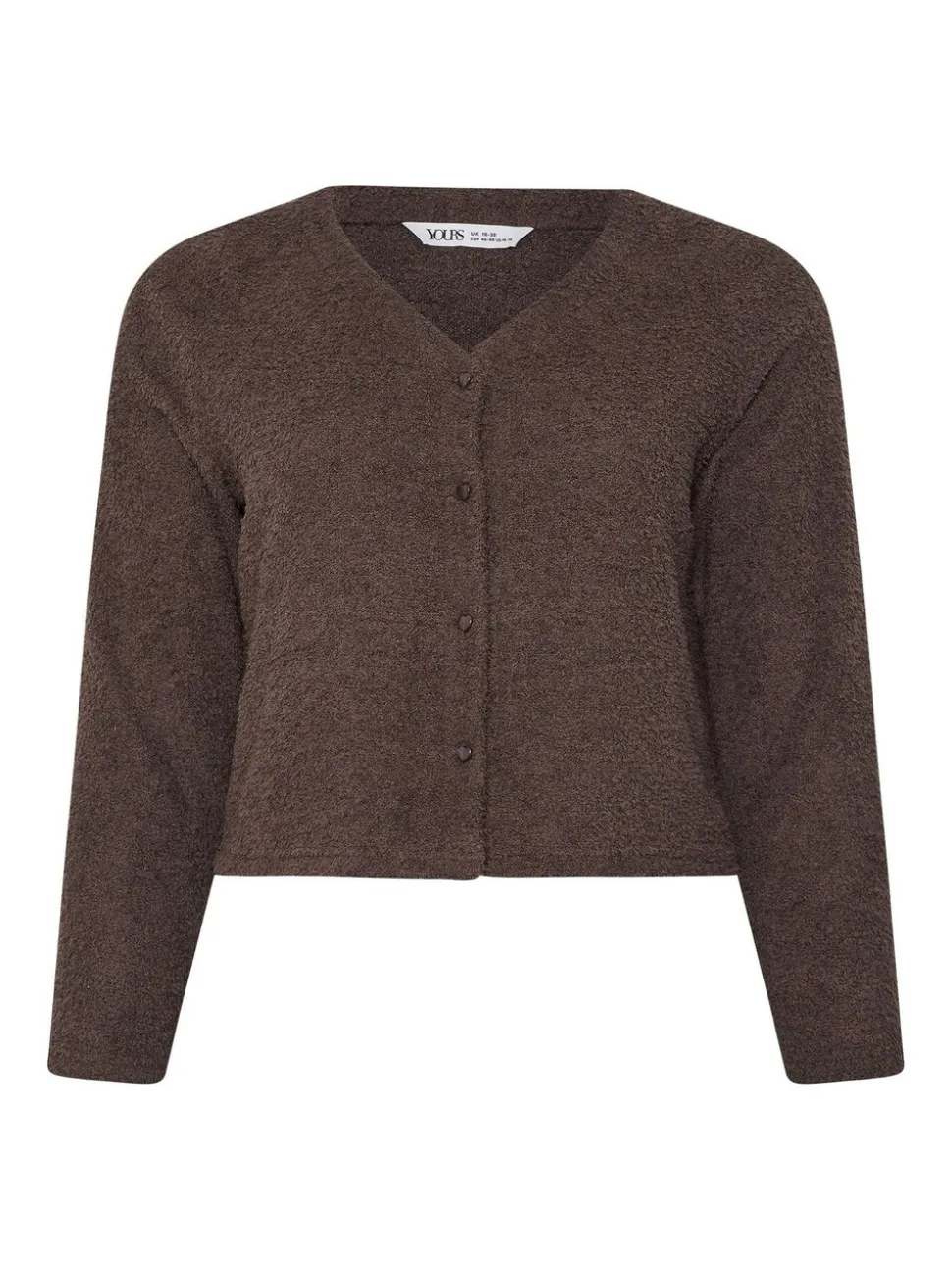 Yours Curve Brown Chenille Cardigan
