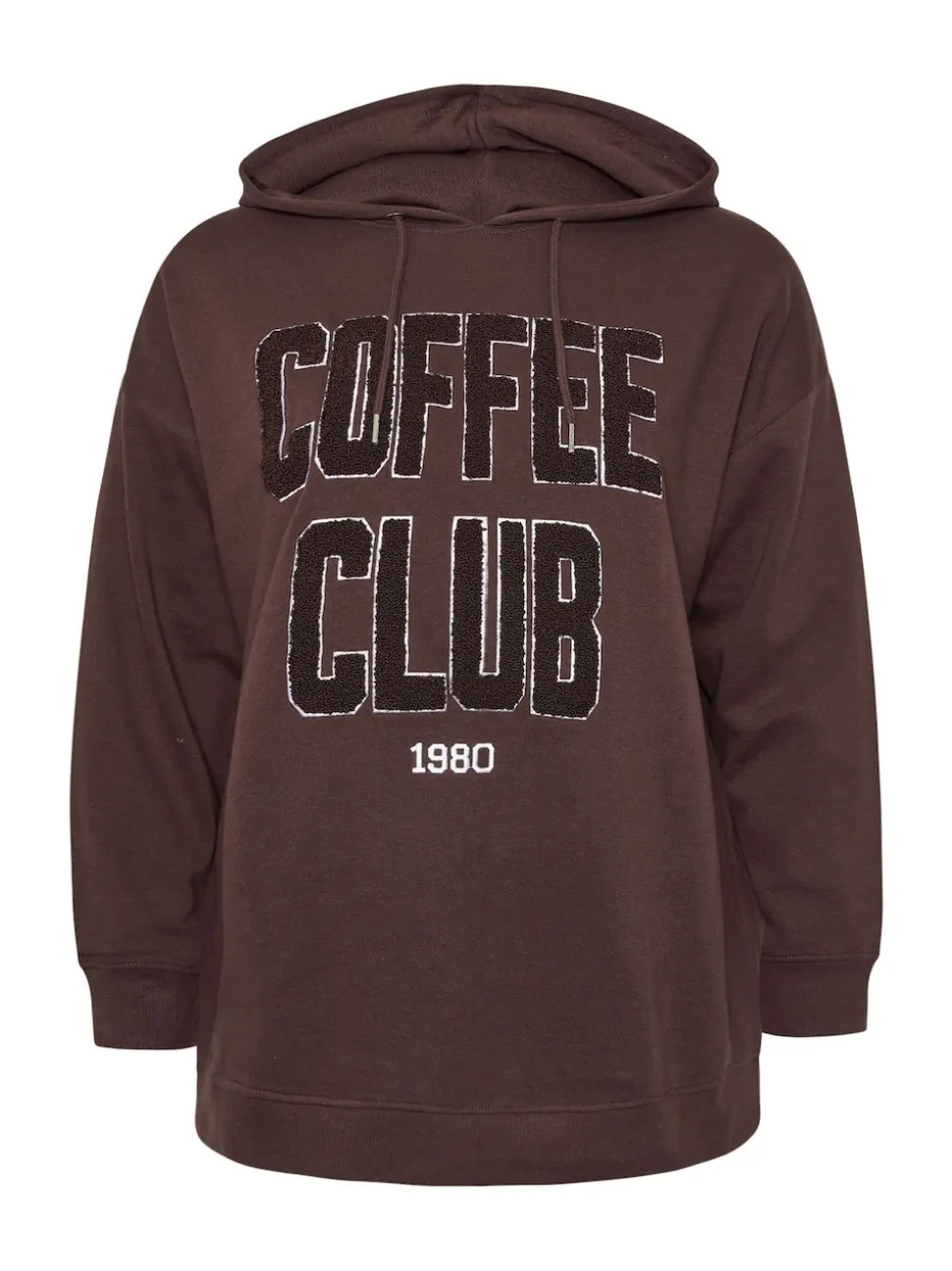 Yours Curve Brown Coffee Club Hoodie