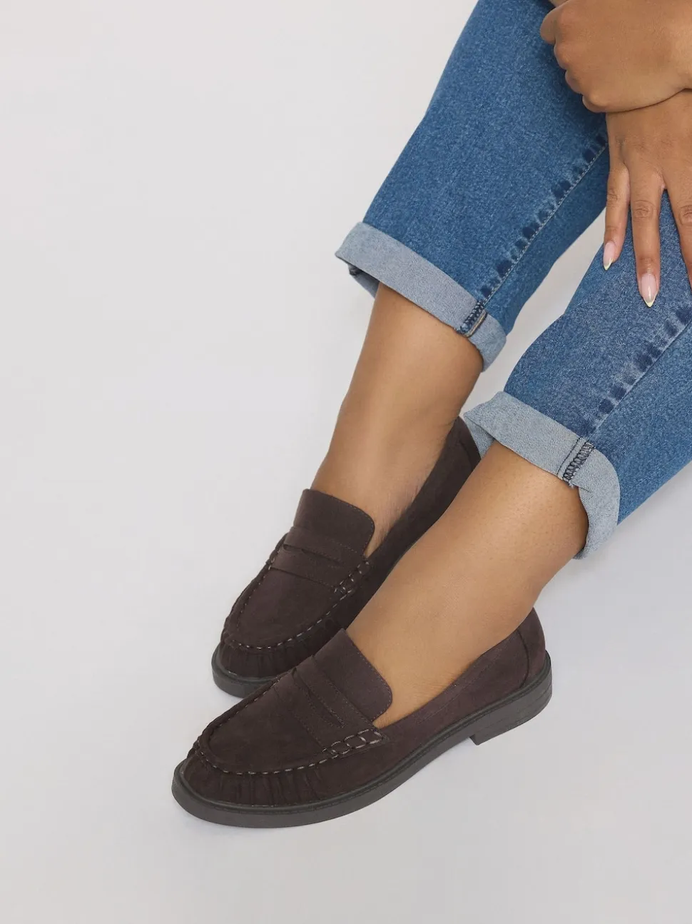 Yours Curve Brown Extra Wide Fit Extra Wide Fit Ruched Loafers