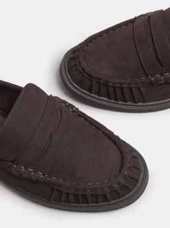 Yours Curve Brown Extra Wide Fit Extra Wide Fit Ruched Loafers