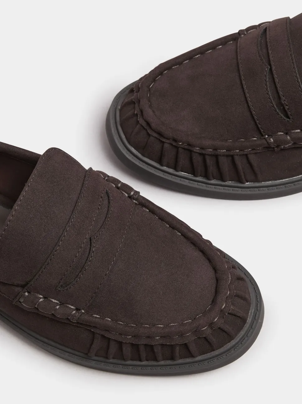 Yours Curve Brown Extra Wide Fit Extra Wide Fit Ruched Loafers