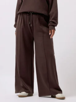 Yours Curve Brown Wide Fit Wide Leg Joggers