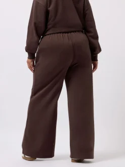 Yours Curve Brown Wide Fit Wide Leg Joggers