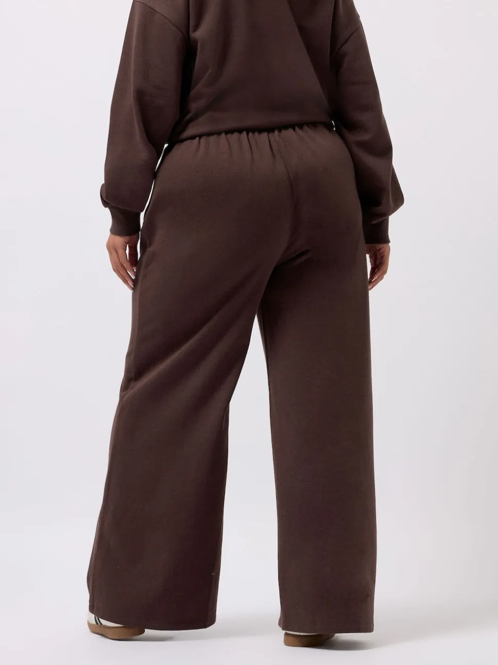 Yours Curve Brown Wide Fit Wide Leg Joggers