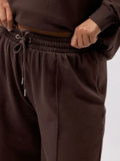 Yours Curve Brown Wide Fit Wide Leg Joggers