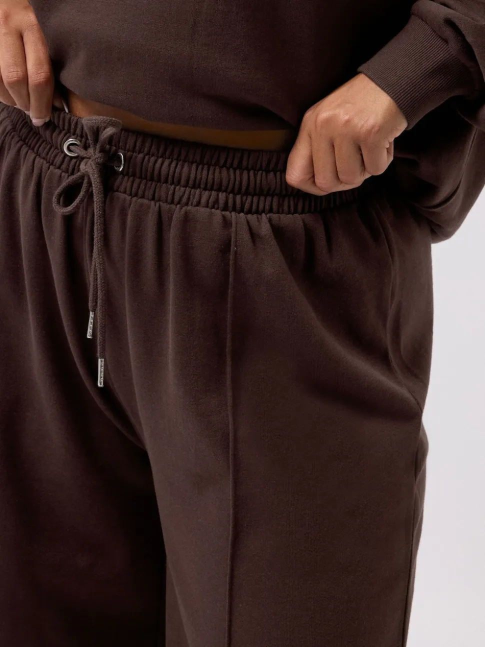 Yours Curve Brown Wide Fit Wide Leg Joggers