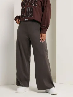 Yours Curve Brown Wide Leg Leggings