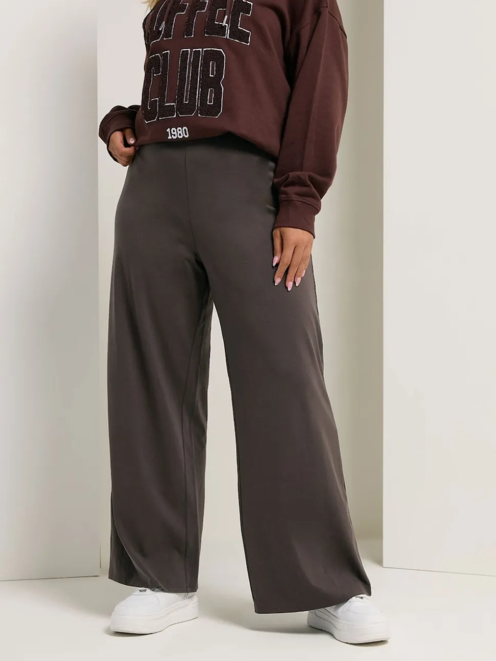 Yours Curve Brown Wide Leg Leggings