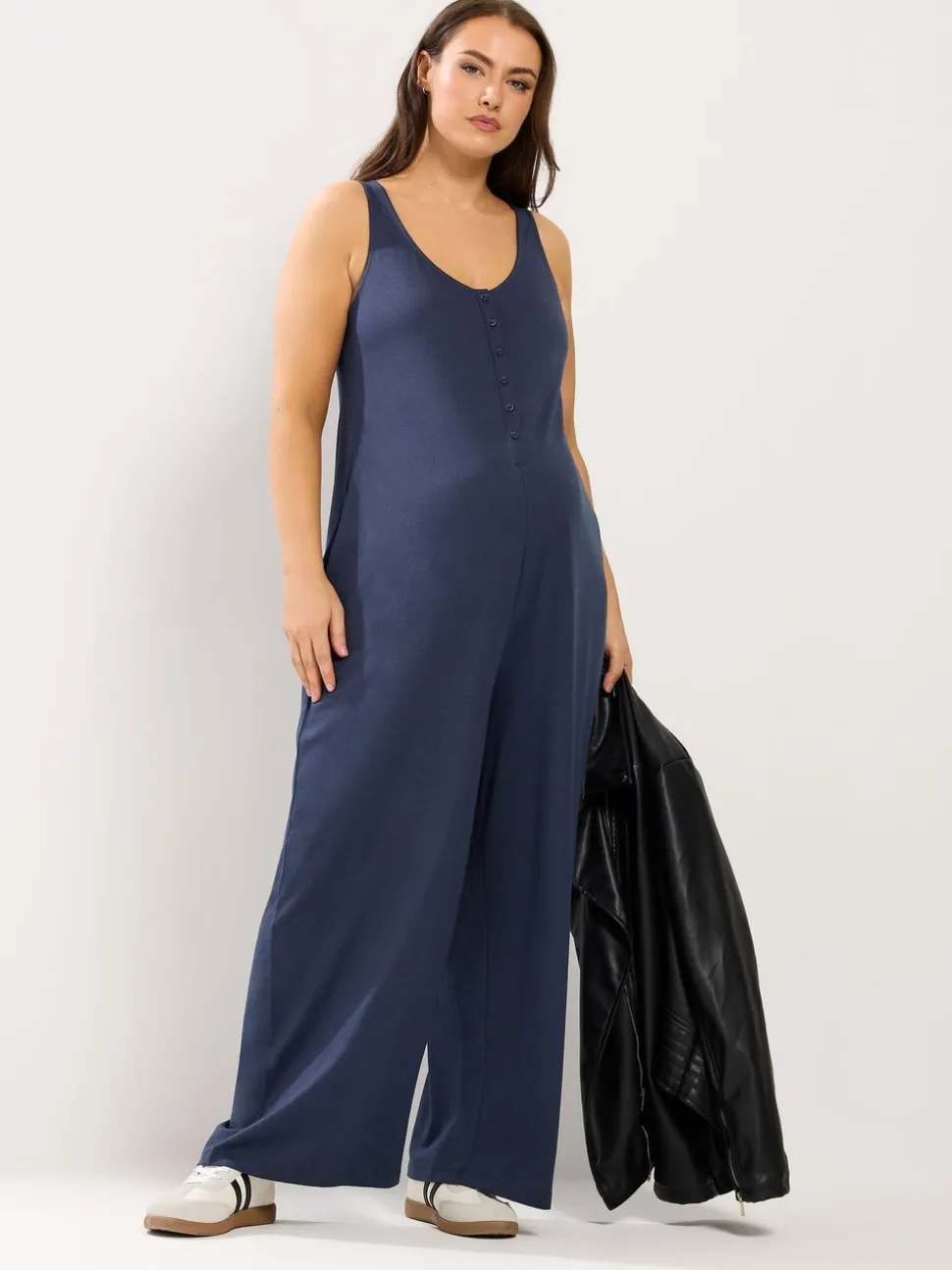 Yours Curve Coal Black Maternity Breastfeeding Jumpsuit