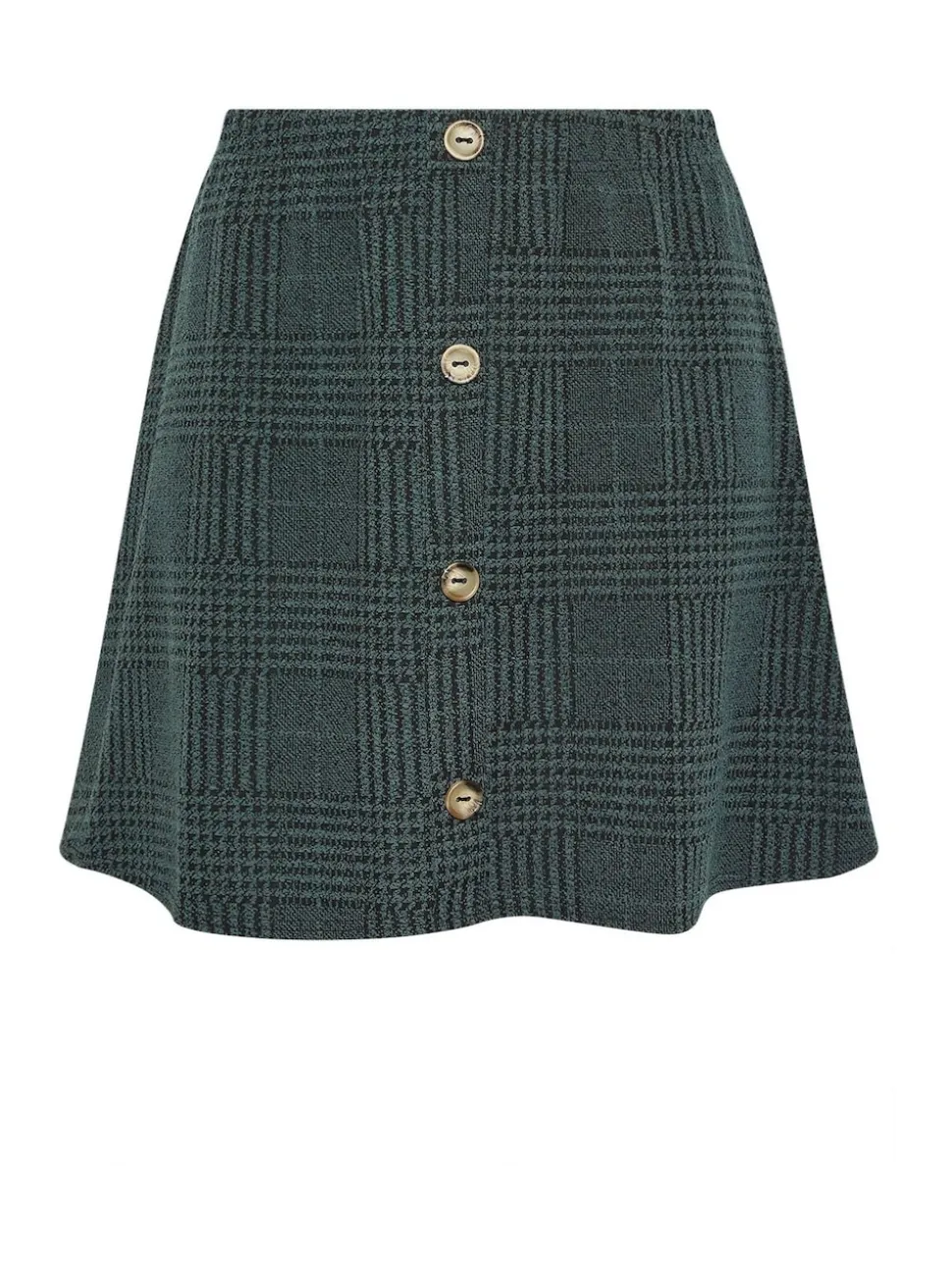 Yours Curve Green Button Front Skirt