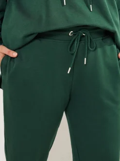Yours Curve Green Tie Cuffed Joggers
