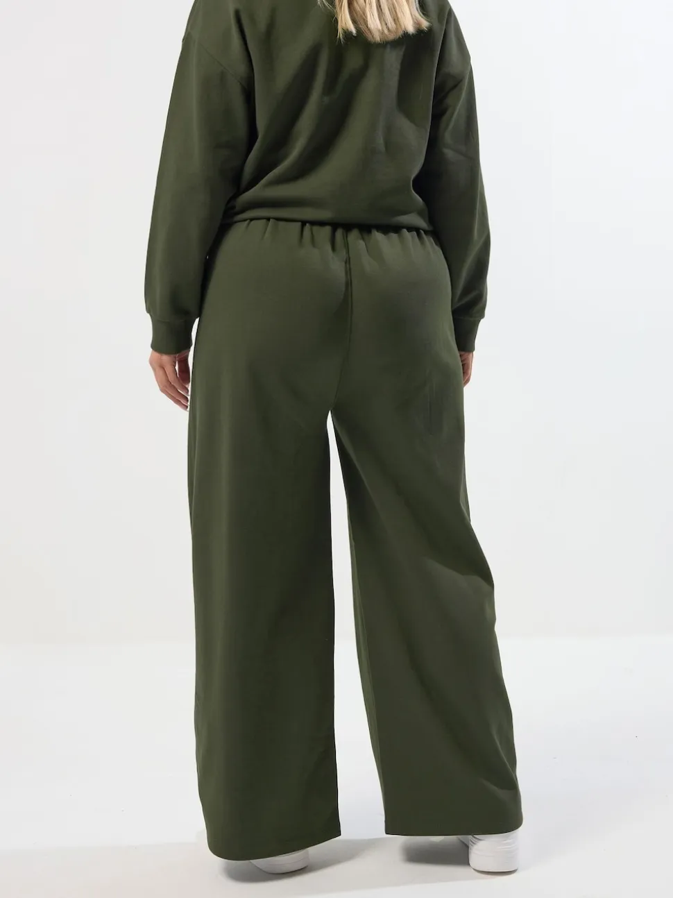 Yours Curve Green Wide Fit Wide Leg Joggers