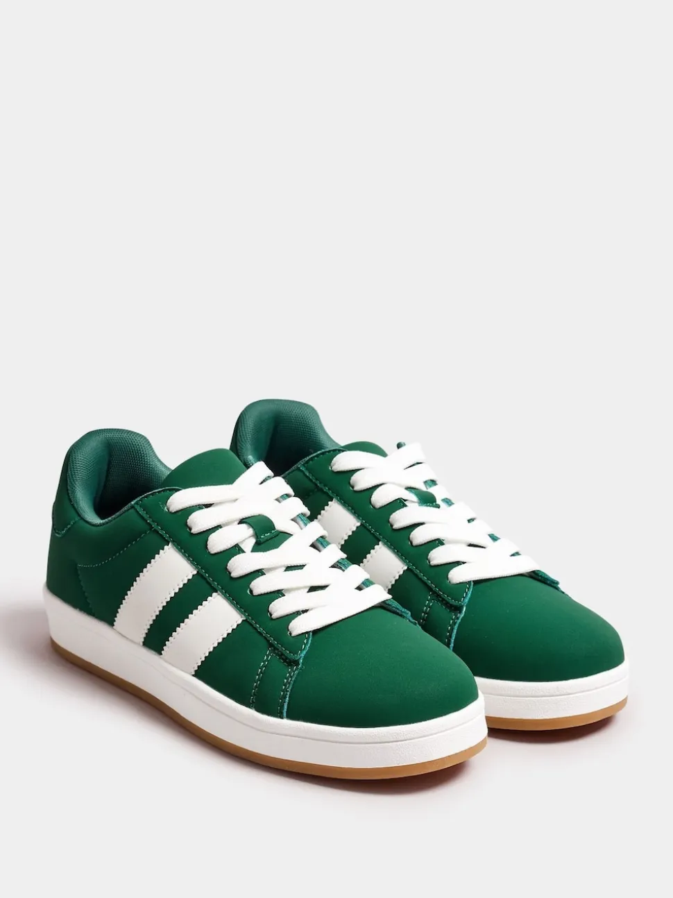 Yours Curve Green Wide Fit Padded Skate Trainers