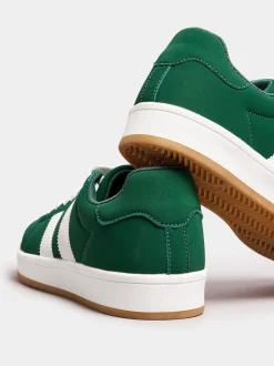 Yours Curve Green Wide Fit Padded Skate Trainers