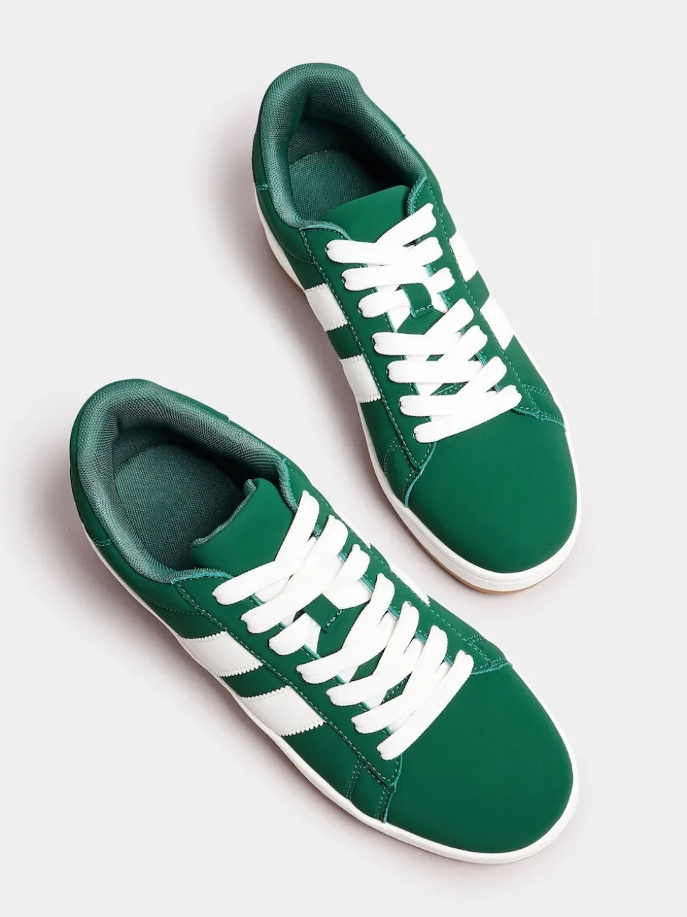 Yours Curve Green Wide Fit Padded Skate Trainers