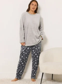Yours Curve Grey Clipped Lounge Set
