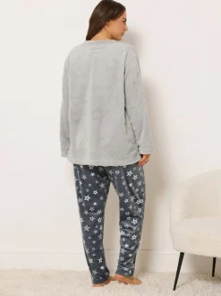 Yours Curve Grey Clipped Lounge Set