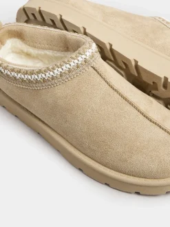 Yours Curve Natural Faux Suede Embroidered Mules
