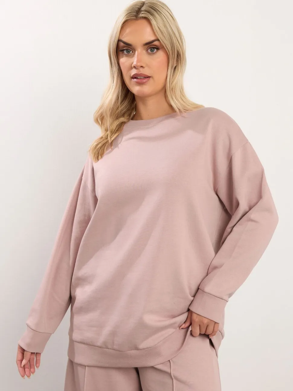Yours Curve Pink Basic Sweatshirt