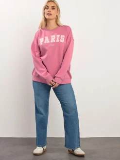 Yours Curve Pink Paris Sweatshirt