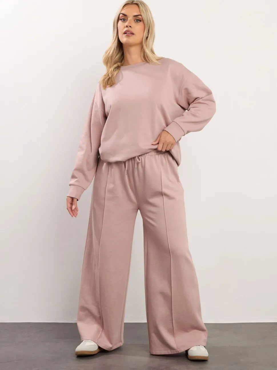 Yours Curve Pink Wide Leg Joggers