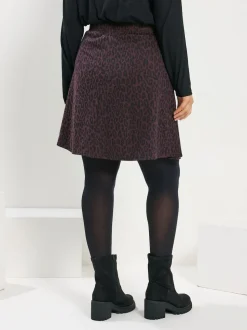 Yours Curve Purple Button Front Skirt