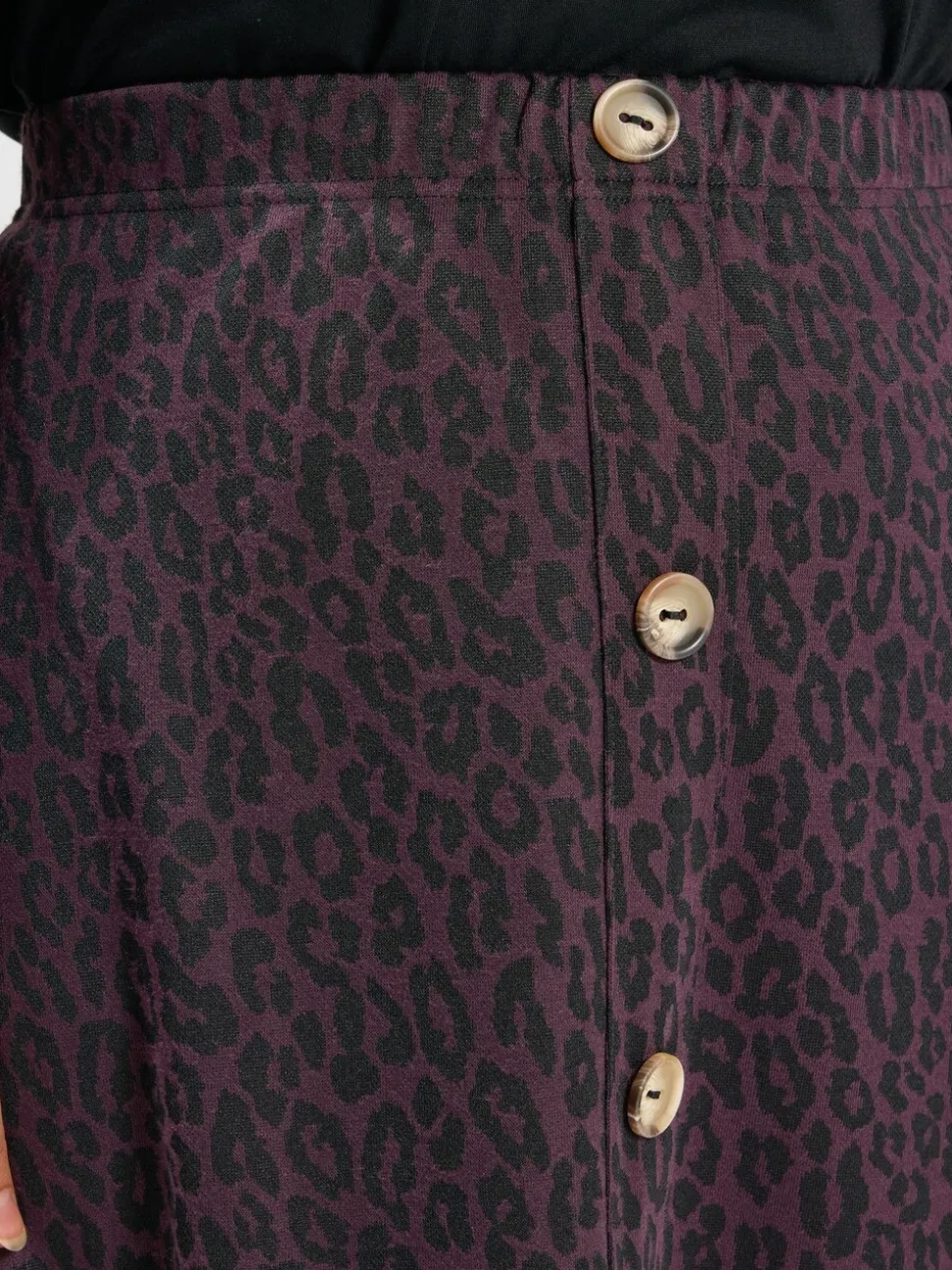 Yours Curve Purple Button Front Skirt