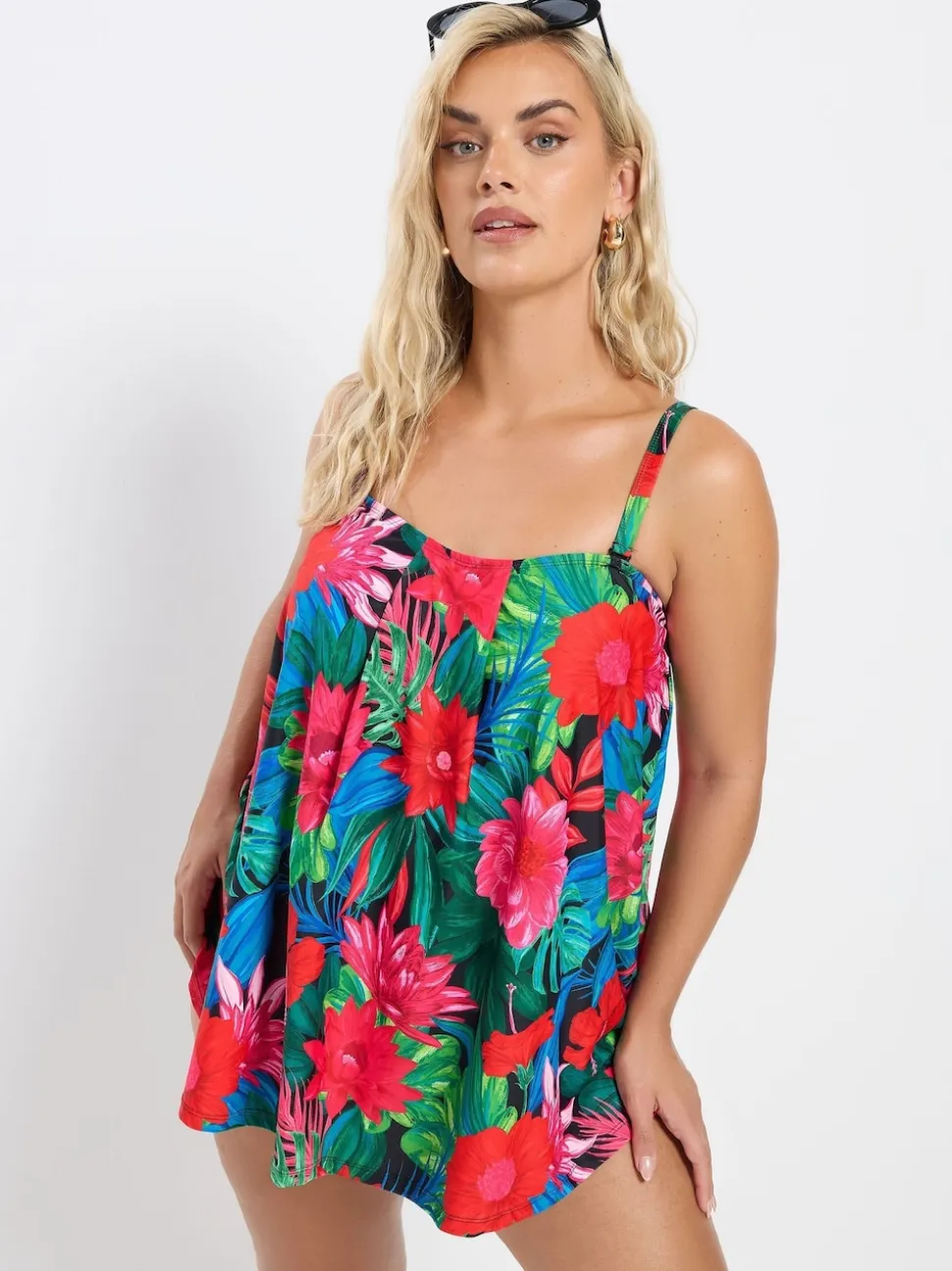 Yours Curve Red A-Line Tankini