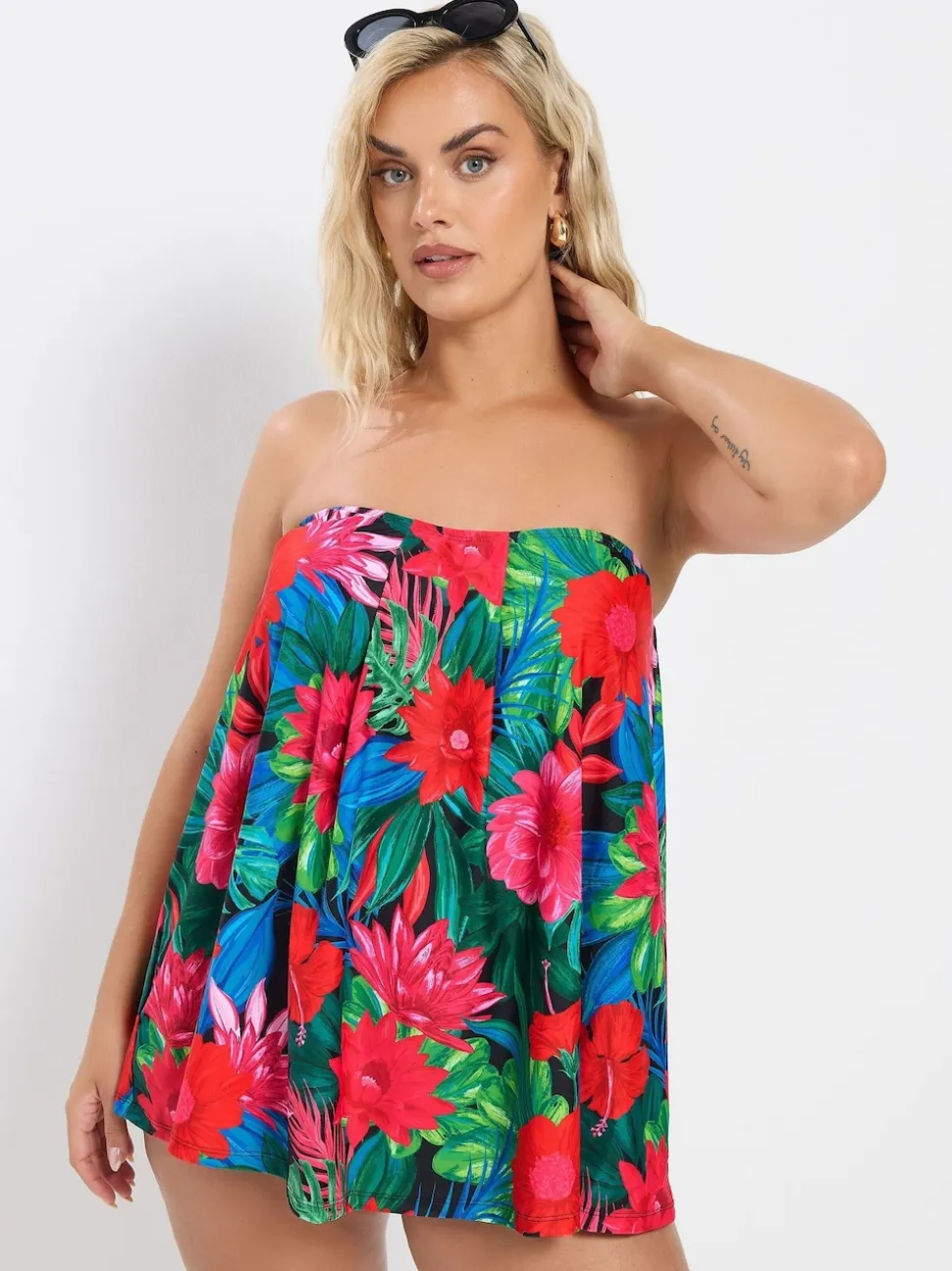 Yours Curve Red A-Line Tankini