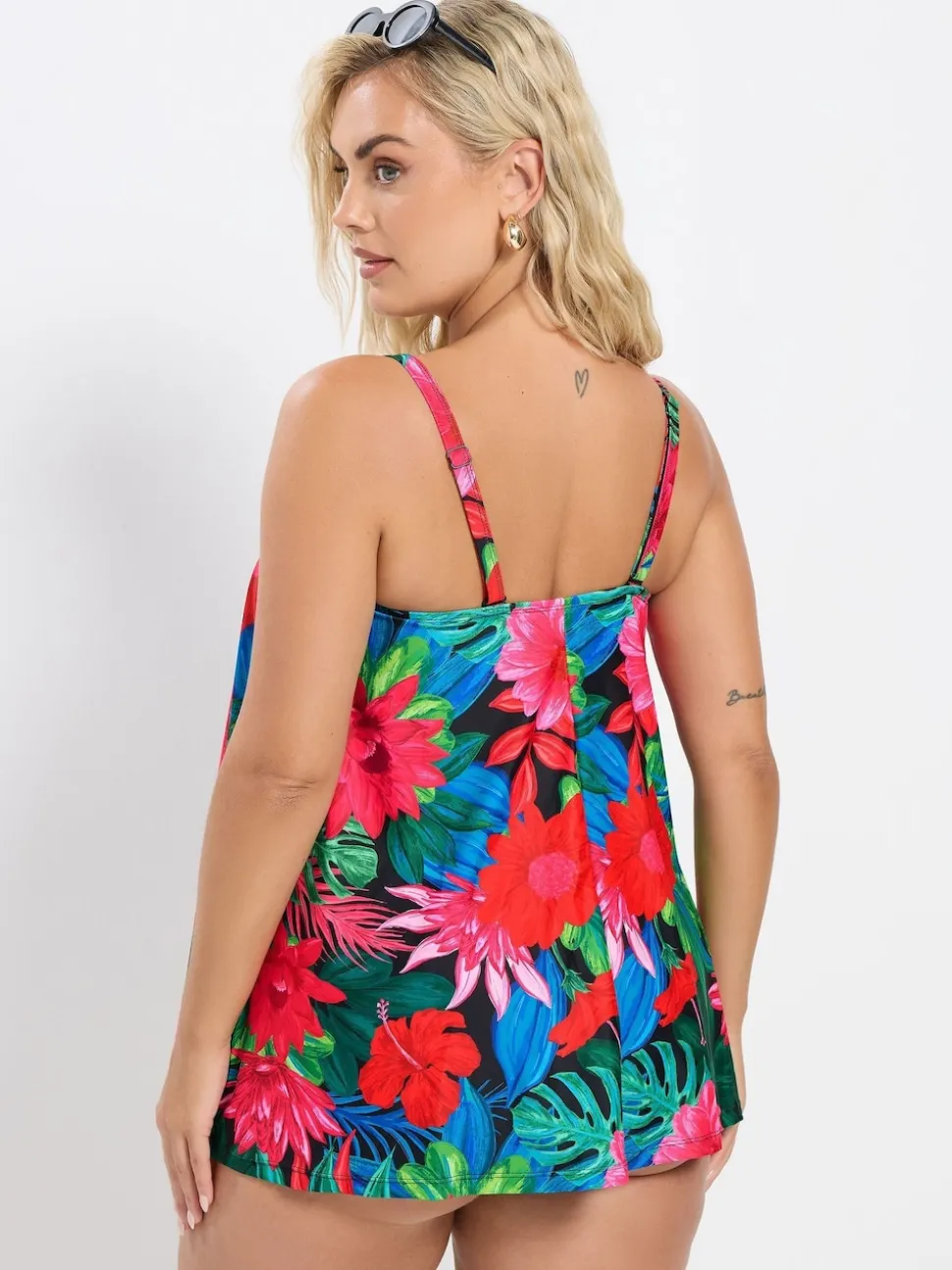 Yours Curve Red A-Line Tankini