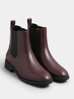 Yours Curve Red Extra Wide Fit Ankle Chelsea Boots